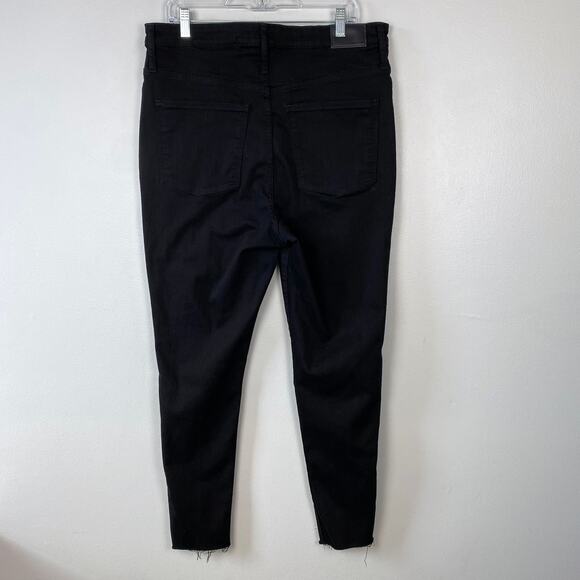 Madewell 11" High Rise Skinny Jean Black Distressed Slim M3112 Size 33 - Picture 6 of 10